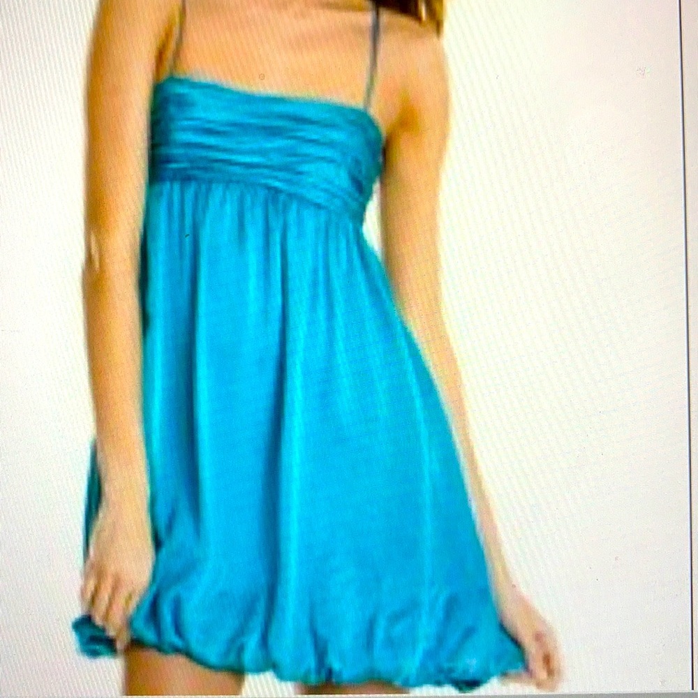 Armani Exchange Silk Bubble Dress Teal Size 0P